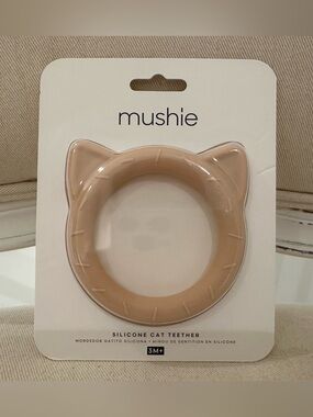 Silicone Cat Ear Teething Ring - Blush Pink